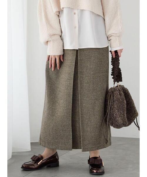 Te chichi TERRASSE スカート ツイードチェックフロントタックスカート