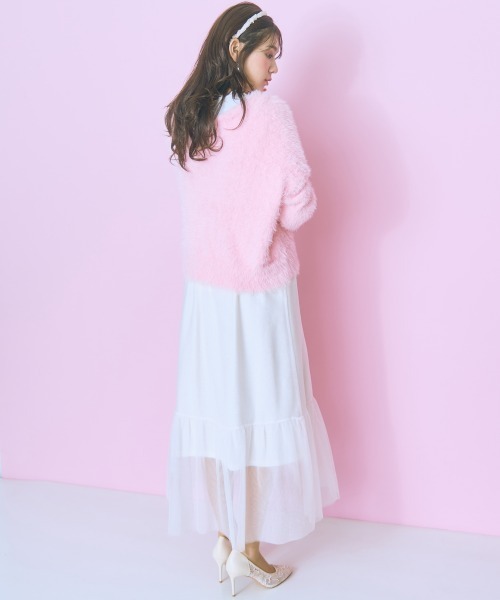 marun カーディガン 「大きいサイズ」 ショート丈シャギーニット