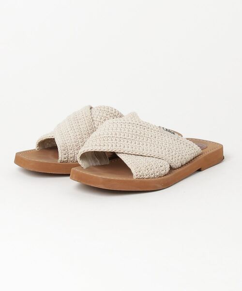 CHLOE クロエ ウッディ フラット サンダル ロゴ入り 新品同様 36