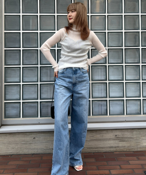 Rouge vif ニット セーター シアーリブニットタートル
