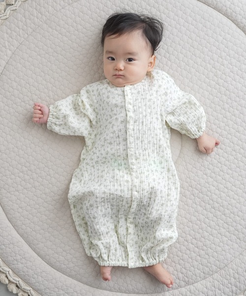 PUPPAPUPO ベビー服 ロンパース 2way カバーオール ダブルガーゼ
