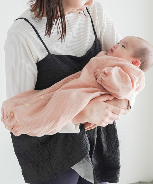 PUPPAPUPO ベビー服 ロンパース 2way カバーオール ダブルガーゼ