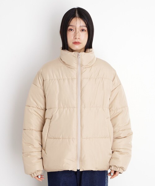 【値下】新品未使用・ レディース中綿ジャケット(袖の着脱可) THE SHOP TK コート アウター 「撥水」タフタ中綿ブルゾン レディース