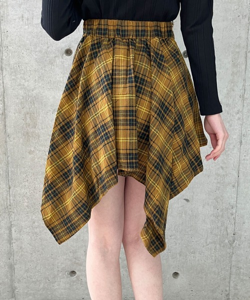 GLAMOROUS JANE スカート チェック柄シャツ風ミニスカート