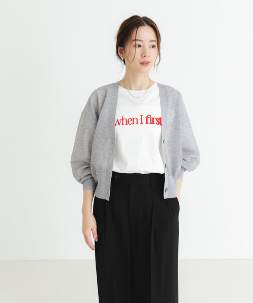 リネン100% ヘリンボーンカーディガン URBAN RESEARCH カーディガン new basic リネン混スポン