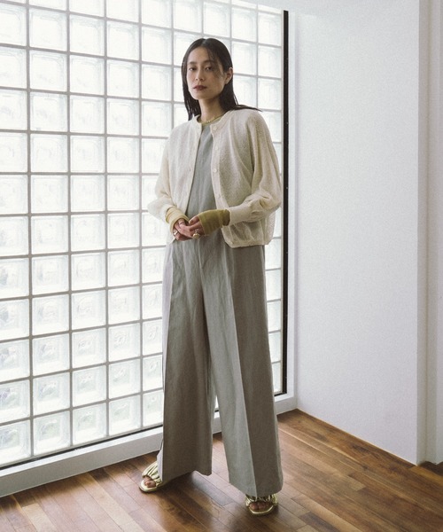 Audrey and John Wad カーディガン 和紙混ホールガーメント9分袖