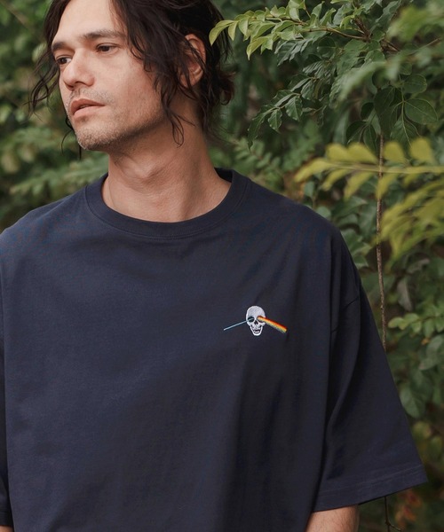 CAMBIO tシャツ mt9553-刺繍T_Skull rainbow Tシャツ メンズ