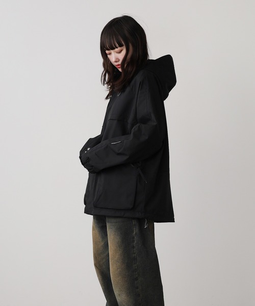 オーバーサイズ 黒 スタンドカラー ジャケット ROOP TOKYO ブルゾン アウター Stand color Over Size Jacket