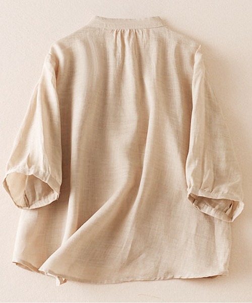 BLANC FICELLE ブラウス シャツ アシンメトリーピンタックブラウス