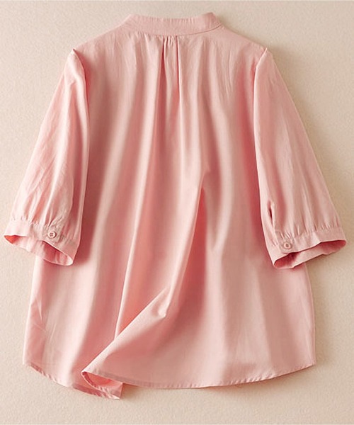 【試着のみ】utiliteドロンワーク ピンタックブラウス ギャザーシャツ BLANC FICELLE ブラウス シャツ アシンメトリーピンタックブラウス