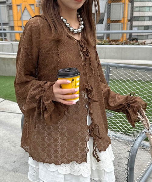 CIAOPANIC tシャツ レースメローフーディートップス レディース