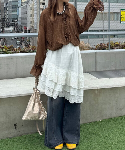 CIAOPANIC tシャツ レースメローフーディートップス レディース