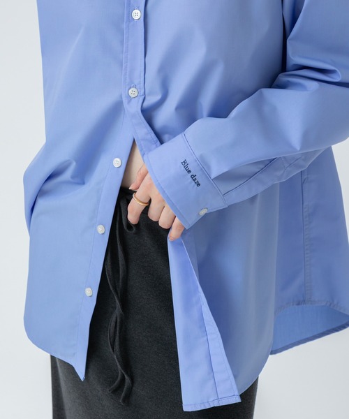 Aooo オーバーサイズ刺繍Tシャツ ブルー Lサイズ 青 ユニセックス