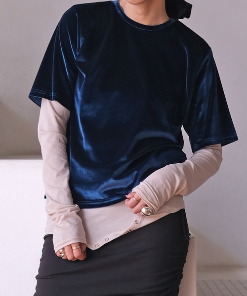 tシャツ ベロアTシャツ レディース