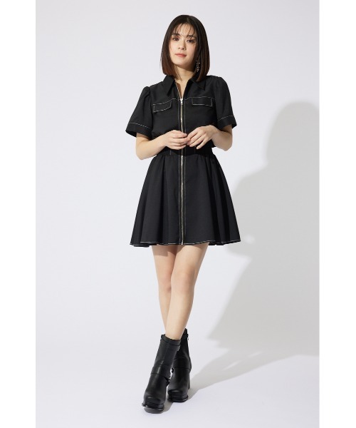 rienda バストフレアミニワンピース rienda ワンピース バストフレアミニワンピース 半袖 夏服