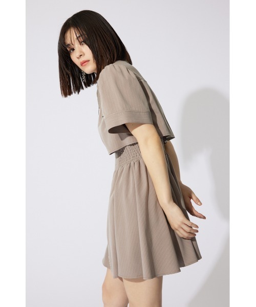 rienda バストフレアミニワンピース 半袖 夏服 バストフレアミニワンピース 半袖 夏服（ワンピース）｜rienda