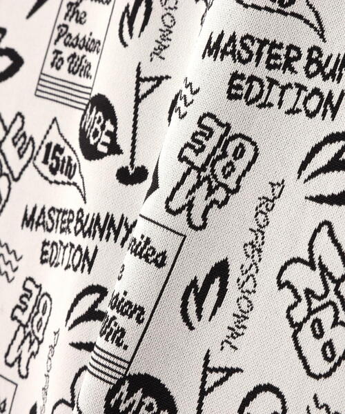 tシャツ 「MASTER BUNNY EDITION」「15周年」モチーフ柄36Gジャガード半袖ハイネックカットソー レディース セール】【MASTER BUNNY EDITION】【15周年】モチーフ柄36G