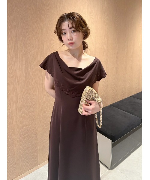 LILY BROWN ワンピース エンブロイダリードレープドレス