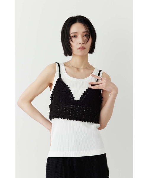 tシャツ カラミビスチェ付きカットソー レディース