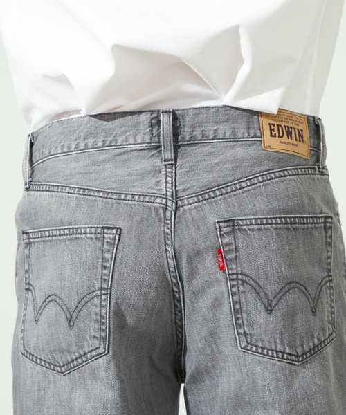 EDWIN エドウィン ジップポケット デニムパンツ グレー EDWIN（エドウィン） ジーンズ クロップドデニムパンツ ジーンズ