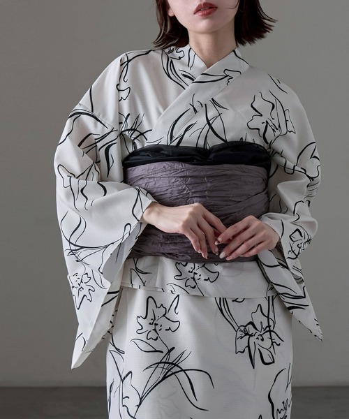 asaka 浴衣　帯　新品未使用 asaka 浴衣 大人浴衣ブランドasaka 着付けのいらないワンピース
