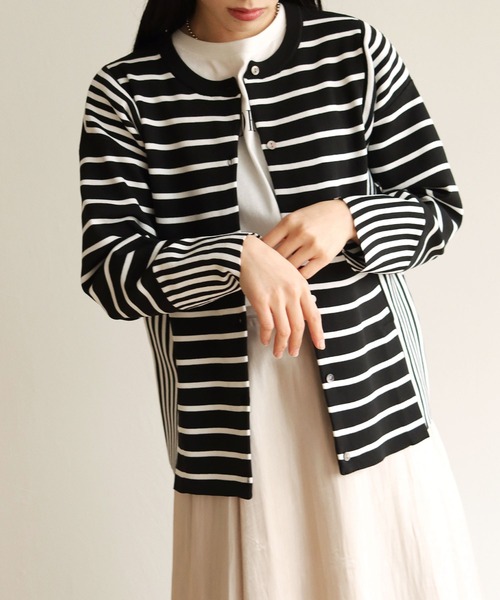 【SALE】vingtrois　リブラメVカーディガン986-13001　 vingtrois 「vingtrois」 ニットカーディガン M ブラック