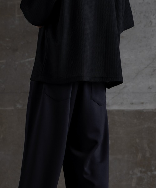 ピンタックワイドスラックス improves スラックス ピンタック ワイドパンツ メンズ
