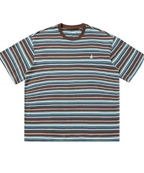 FreeZone tシャツ マルチボーダーオーバーサイズTシャツ メンズ