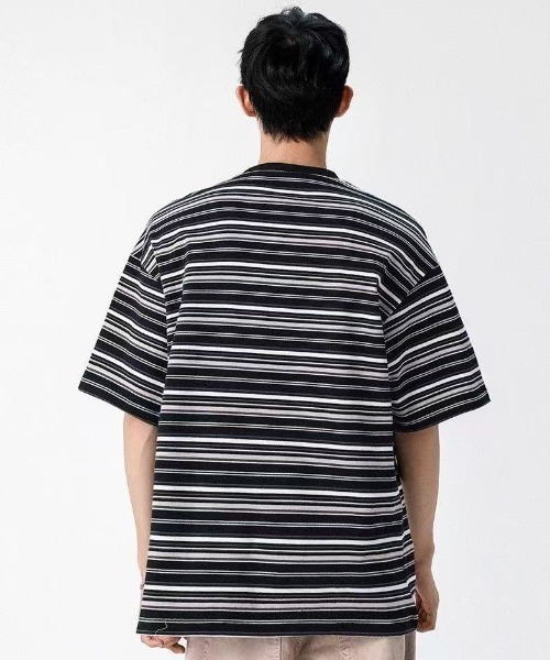 FreeZone tシャツ マルチボーダーオーバーサイズTシャツ メンズ