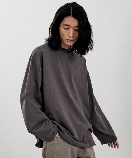 「WYM LIDNM」 長袖Tシャツ M グレー メンズ