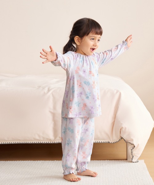 Combi mini パジャマ のびのび腹巻付き毛玉ができにくいスムース