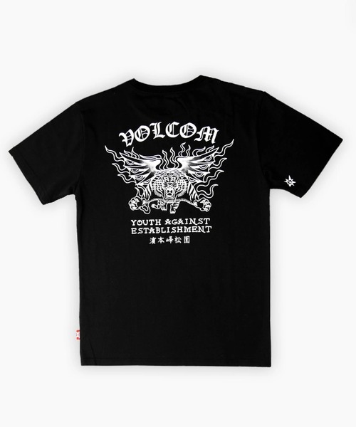 90s VOLCOM ボルコム アートTシャツ L相当 USA volcom - ボルコム 90s USA製 オールド 半袖 Tシャツ L ブルー