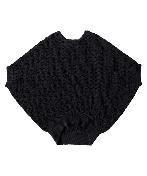 「antiqua」 「patterntorso」ドルマンスリーブニット FREE ブラック レディース_画像5