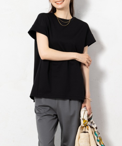 「aunt lily」 「zelal」半袖カットソー L ブルー レディース