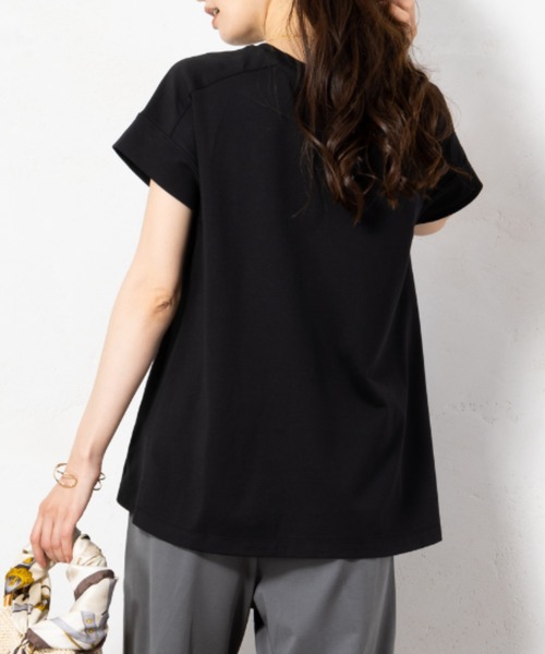 「aunt lily」 「zelal」半袖カットソー L ブルー レディース