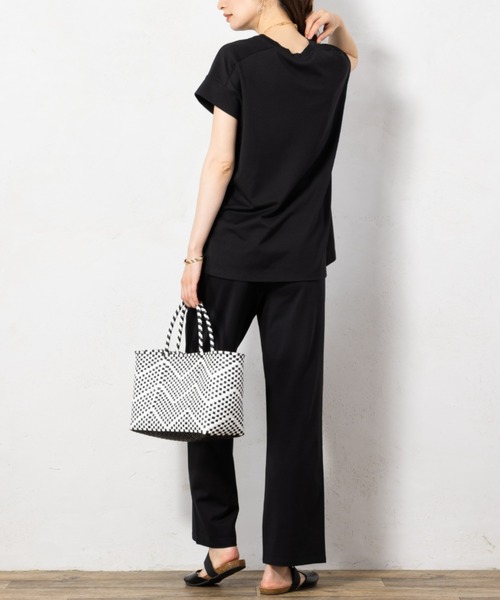 「aunt lily」 「zelal」半袖カットソー L ブルー レディース