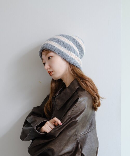 Kastane（カスタネ） ニット帽 ニットキャップ ボーダーニット帽