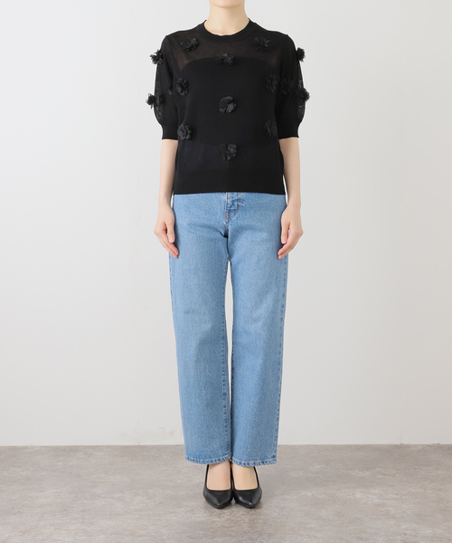 ニット セーター TORRAZZO DONNA別注フラワーモチーフニット レディース La TOTALITE ニット セーター 「洗える」TORRAZZO DONNA