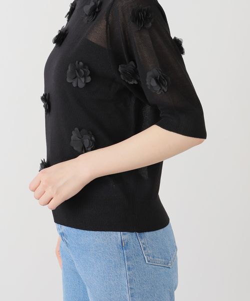 ニット セーター TORRAZZO DONNA別注フラワーモチーフニット レディース La TOTALITE ニット セーター 「洗える」TORRAZZO DONNA