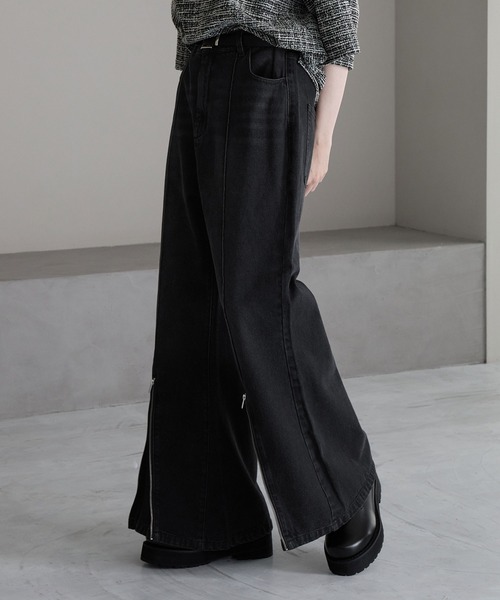 「cussil」 加工ブーツカットデニムパンツ X-SMALL ブルー メンズ