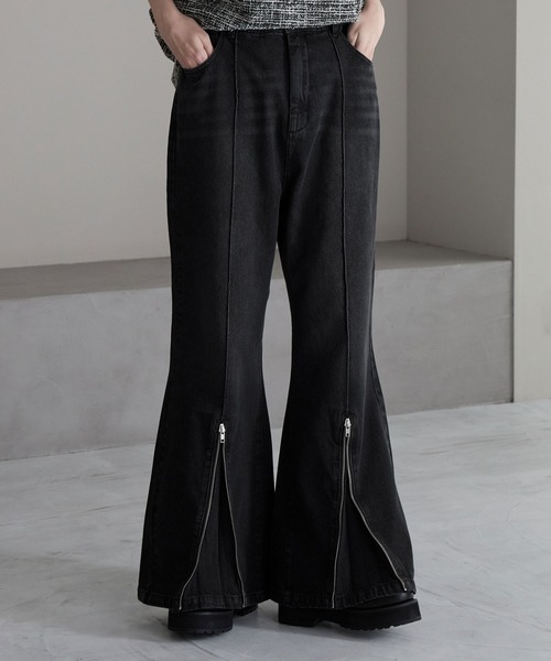「cussil」 加工ブーツカットデニムパンツ X-SMALL ブルー メンズ