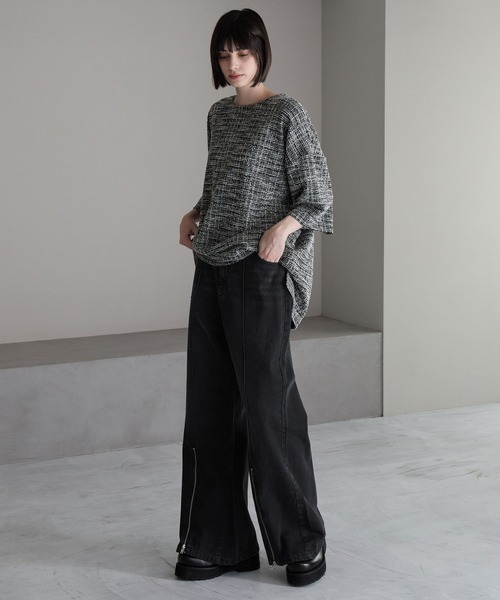 「cussil」 加工ブーツカットデニムパンツ X-SMALL ブルー メンズ