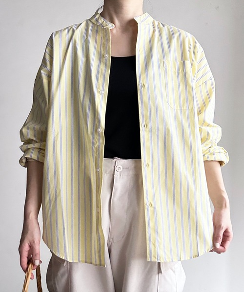 「COMMON WARE」 「HALHAM」長袖ブラウス M グリーン レディース