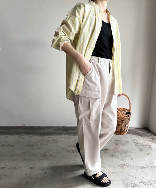 「COMMON WARE」 「HALHAM」長袖ブラウス M グリーン レディース