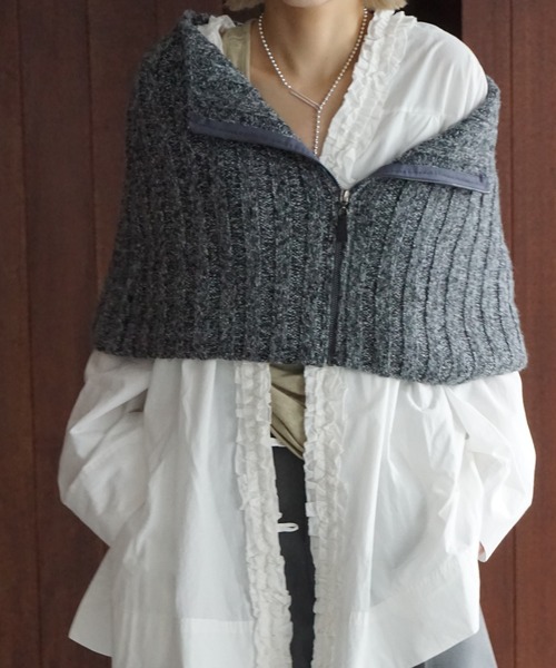 chuclla（チュクラ） ニット セーター フロントジップ ニットケープ