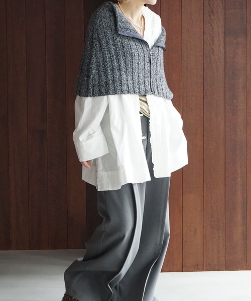 APstudio ニットケープ 新品 未使用 タグ付 完売 AP STUDIO リブニットケープ ブラック