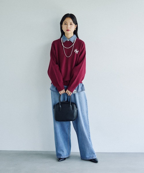 LEPSIM（レプシィム） ニット セーター 12ゲージアソートロゴプル