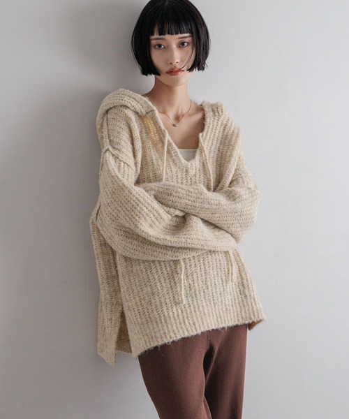LOWRYS FARM（ローリーズファーム） ニット セーター メランジフード