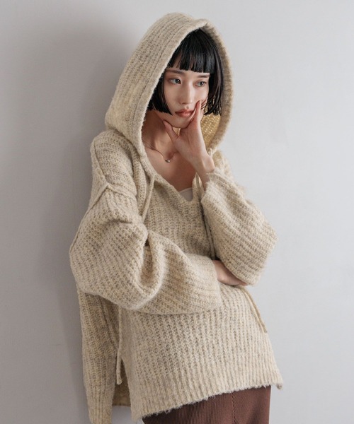 LOWRYS FARM（ローリーズファーム） ニット セーター メランジフード