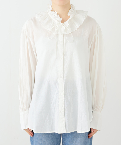 SLOBE IENA ブラウス シャツ フリルカラーブラウス レディース